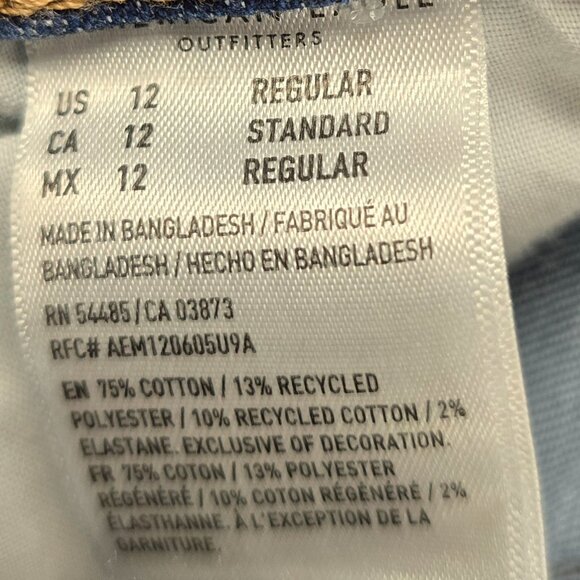 American Eagle Womens Jeans Blue Denim Cargo Zip Ankle Stretch Comfort Size 12 - Picture 9 of 9